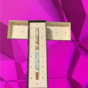 Kate Spade Floral Patterned Pen with Gold Accents